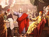 Belshazzar`s feast, from the John Brown Bible, 1816 edition